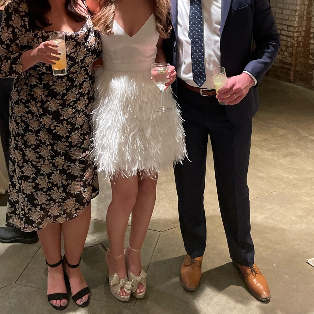 alice + olivia Milany Feather Party Dress size 0 worn once